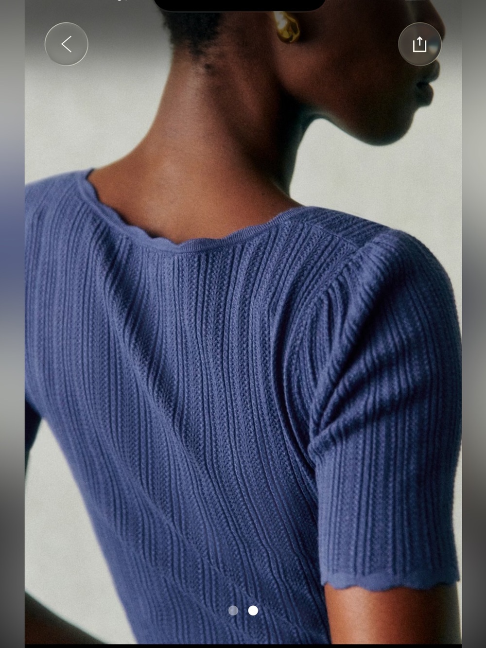 NWT Sézane CLOE Washed Blue Fancy Knit V-Neck Top 🇫🇷!! - Picture 2 of 9